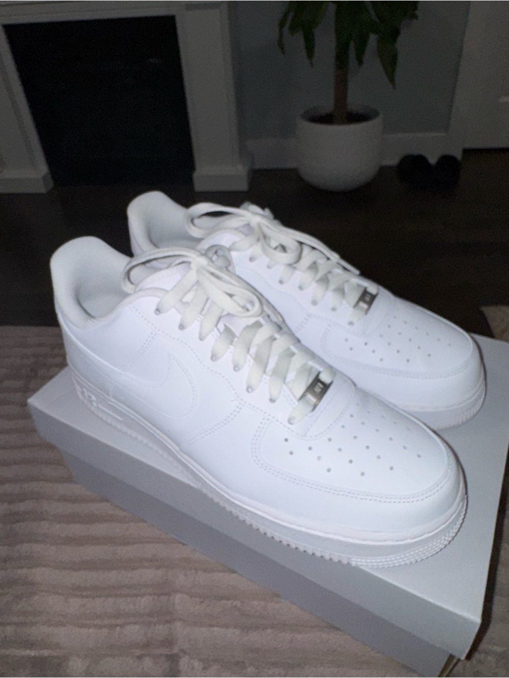 White Men's Leather Sneakers - Classic Low-Top